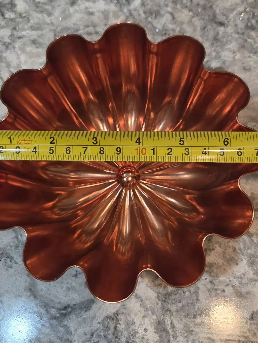 VTG Copper-tone Jello Mold Round Fluted 3.5 Cups Wall Decor Baking Kitchen